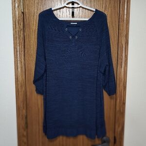 Women's Westport Blue Tunic Sweater Size 3X